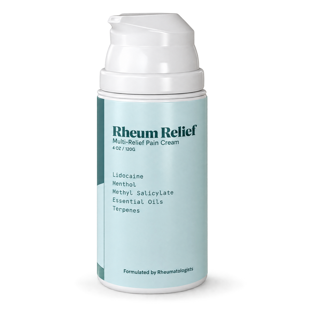 Rheum Relief OTC Topical Pain Relief Cream - Lidocaine 4%, Menthol & Methyl Salicylate, Cooling Formula, 4 oz